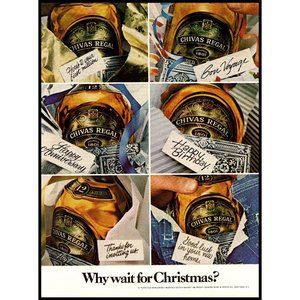 1981 Chivas Regal Scotch Whisky Gift Ideas Vintage Print Ad Christmas Wall Art